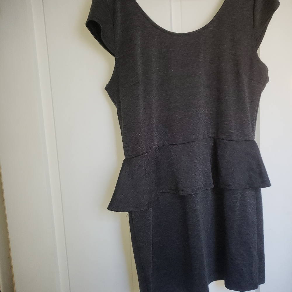 Charlotte Russe | XL | Gray Peplum Knit Dress - Picture 3 of 5
